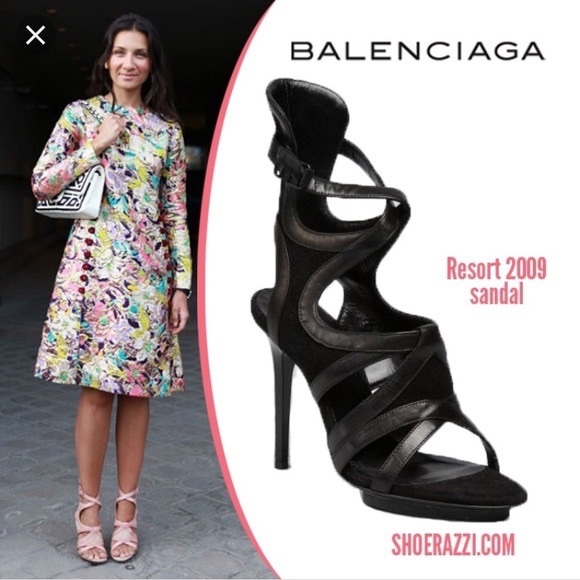 Balenciaga leather and suede ankle-wrap gladiator sandal size IT 39 US 9 - Picture 2 of 16